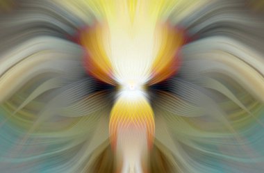 Parlak Kelebek İlham Veren Soyut Kaleydoskop Sanatı Kırmızı ve Teal