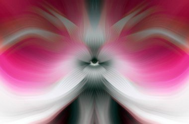 Parlak Kelebek İlham Veren Soyut Kaleydoskop Sanatı Kırmızı ve Teal