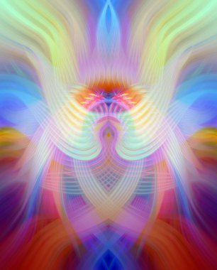 Simetrik Gradyan Şablonları, Kalın Dijital Tasarım, Neon Renkleri ve Yaratıcı Arkaplan, Duvar Kağıdı ve Dekoratif Dokular İçin Fütürist Estetik Mükemmel