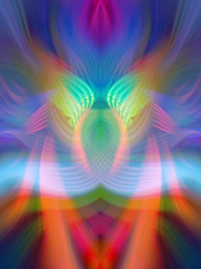 Simetrik Gradyan Şablonları, Kalın Dijital Tasarım, Neon Renkleri ve Yaratıcı Arkaplan, Duvar Kağıdı ve Dekoratif Dokular İçin Fütürist Estetik Mükemmel