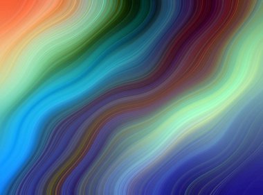 Kırmızı, Yeşil, Mavi, Turkuaz ve Turkuaz Modern Sanatsal Arkaplan Tasarımı Dalgaları ile Canlı Soyut Boyama