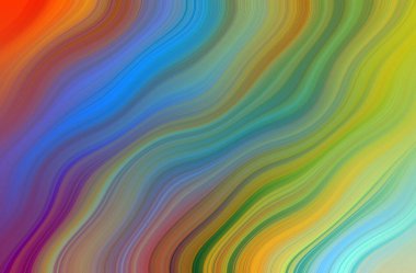 Kırmızı, Yeşil, Mavi, Turkuaz ve Turkuaz Modern Sanatsal Arkaplan Tasarımı Dalgaları ile Canlı Soyut Boyama