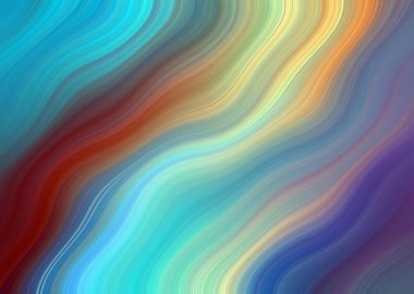 Kırmızı, Yeşil, Mavi, Turkuaz ve Turkuaz Modern Sanatsal Arkaplan Tasarımı Dalgaları ile Canlı Soyut Boyama