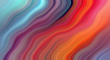 Kırmızı, Yeşil, Mavi, Turkuaz ve Turkuaz Modern Sanatsal Arkaplan Tasarımı Dalgaları ile Canlı Soyut Boyama