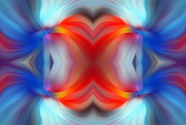 Vibrant Abstract Digital Artwork Symmetrical Flowing Patterns of red, Blue, Purple. Modern Artistic Background Design for Creative Projects, Contemporary Decor, Wallpapers, Digital Art Inspiration clipart