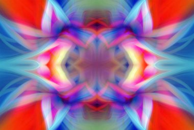 Soyut Dijital Sanat, Futuristik Fraktal Dünya, Renkli Fantezi, Neon Parıltısı, Simetrik Kaleydoskop, 3D Şeritler, Dekoratif Çiçek Süslemesi, Renkli Soyut Resimler ve Fantezi Dokular