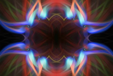 Soyut Dijital Sanat, Futuristik Fraktal Dünya, Renkli Fantezi, Neon Parıltısı, Simetrik Kaleydoskop, 3D Şeritler, Dekoratif Çiçek Süslemesi, Renkli Soyut Resimler ve Fantezi Dokular