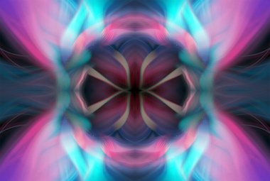 Soyut Dijital Sanat, Futuristik Fraktal Dünya, Renkli Fantezi, Neon Parıltısı, Simetrik Kaleydoskop, 3D Şeritler, Dekoratif Çiçek Süslemesi, Renkli Soyut Resimler ve Fantezi Dokular