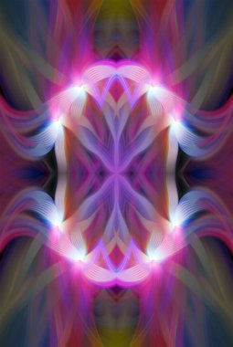 Soyut Dijital Sanat, Futuristik Fraktal Dünya, Renkli Fantezi, Neon Parıltısı, Simetrik Kaleydoskop, 3D Şeritler, Dekoratif Çiçek Süslemesi, Renkli Soyut Resimler ve Fantezi Dokular