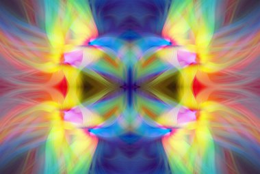 Soyut Dijital Sanat, Futuristik Fraktal Dünya, Renkli Fantezi, Neon Parıltısı, Simetrik Kaleydoskop, 3D Şeritler, Dekoratif Çiçek Süslemesi, Renkli Soyut Resimler ve Fantezi Dokular