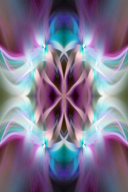 Soyut Dijital Sanat, Futuristik Fraktal Dünya, Renkli Fantezi, Neon Parıltısı, Simetrik Kaleydoskop, 3D Şeritler, Dekoratif Çiçek Süslemesi, Renkli Soyut Resimler ve Fantezi Dokular