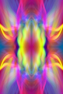 Soyut Dijital Sanat, Futuristik Fraktal Dünya, Renkli Fantezi, Neon Parıltısı, Simetrik Kaleydoskop, 3D Şeritler, Dekoratif Çiçek Süslemesi, Renkli Soyut Resimler ve Fantezi Dokular