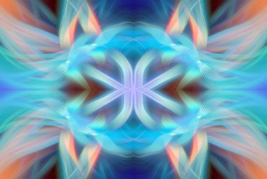 Soyut Dijital Sanat, Futuristik Fraktal Dünya, Renkli Fantezi, Neon Parıltısı, Simetrik Kaleydoskop, 3D Şeritler, Dekoratif Çiçek Süslemesi, Renkli Soyut Resimler ve Fantezi Dokular