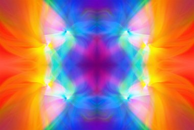 Soyut Dijital Sanat, Futuristik Fraktal Dünya, Renkli Fantezi, Neon Parıltısı, Simetrik Kaleydoskop, 3D Şeritler, Dekoratif Çiçek Süslemesi, Renkli Soyut Resimler ve Fantezi Dokular