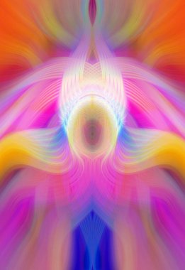 Simetrik Kaleydoskopik Desenler, Neon Parıltısı ve Modern ve Gelecek Estetik İçin Renkli Fraktal Tasarım