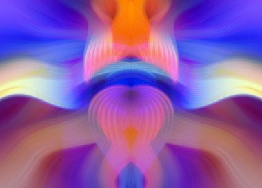 Simetrik Kaleydoskopik Desenler, Neon Parıltısı ve Modern ve Gelecek Estetik İçin Renkli Fraktal Tasarım