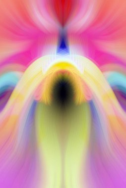 Simetrik Kaleydoskopik Desenler, Neon Parıltısı ve Modern ve Gelecek Estetik İçin Renkli Fraktal Tasarım