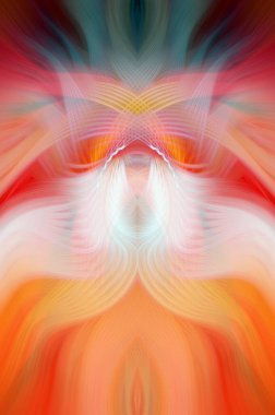 Simetrik Kaleydoskopik Desenler, Neon Parıltısı ve Modern ve Gelecek Estetik İçin Renkli Fraktal Tasarım