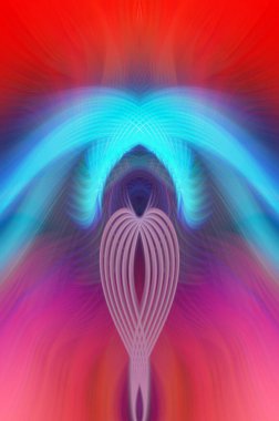 Simetrik Kaleydoskopik Desenler, Neon Parıltısı ve Modern ve Gelecek Estetik İçin Renkli Fraktal Tasarım