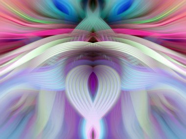 Simetrik Kaleydoskopik Desenler, Neon Parıltısı ve Modern ve Gelecek Estetik İçin Renkli Fraktal Tasarım