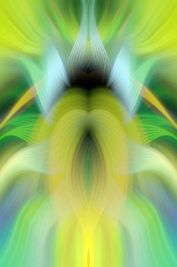 Simetrik Kaleydoskopik Desenler, Neon Parıltısı ve Modern ve Gelecek Estetik İçin Renkli Fraktal Tasarım