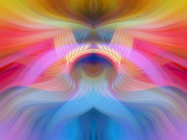 Simetrik Kaleydoskopik Desenler, Neon Parıltısı ve Modern ve Gelecek Estetik İçin Renkli Fraktal Tasarım