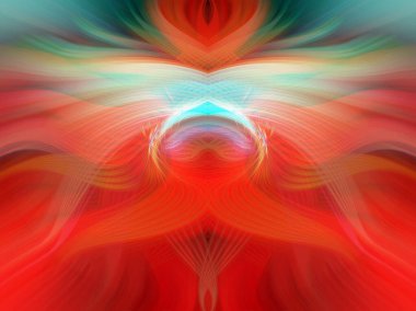 Simetrik Kaleydoskopik Desenler, Neon Parıltısı ve Modern ve Gelecek Estetik İçin Renkli Fraktal Tasarım