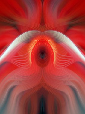 Simetrik Kaleydoskopik Desenler, Neon Parıltısı ve Modern ve Gelecek Estetik İçin Renkli Fraktal Tasarım