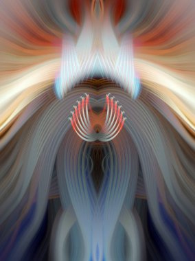 Simetrik Kaleydoskopik Desenler, Neon Parıltısı ve Modern ve Gelecek Estetik İçin Renkli Fraktal Tasarım