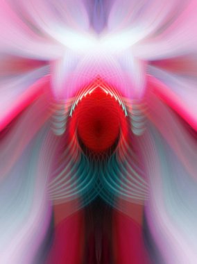 Simetrik Kaleydoskopik Desenler, Neon Parıltısı ve Modern ve Gelecek Estetik İçin Renkli Fraktal Tasarım