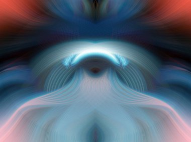 Simetrik Kaleydoskopik Desenler, Neon Parıltısı ve Modern ve Gelecek Estetik İçin Renkli Fraktal Tasarım