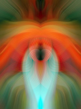 Simetrik Kaleydoskopik Desenler, Neon Parıltısı ve Modern ve Gelecek Estetik İçin Renkli Fraktal Tasarım