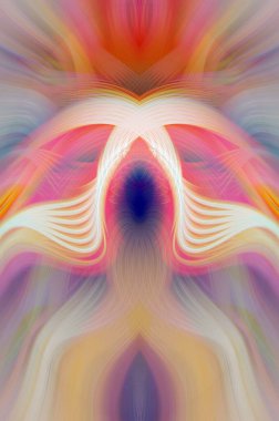 Simetrik Kaleydoskopik Desenler, Neon Parıltısı ve Modern ve Gelecek Estetik İçin Renkli Fraktal Tasarım