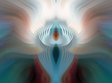 Simetrik Kaleydoskopik Desenler, Neon Parıltısı ve Modern ve Gelecek Estetik İçin Renkli Fraktal Tasarım