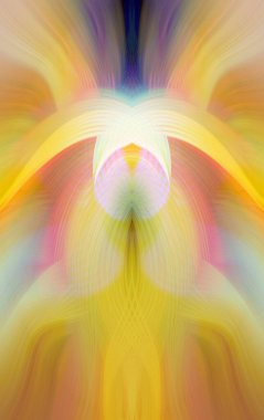 Simetrik Kaleydoskopik Desenler, Neon Parıltısı ve Modern ve Gelecek Estetik İçin Renkli Fraktal Tasarım