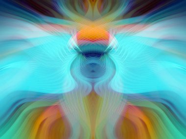 Simetrik Kaleydoskopik Desenler, Neon Parıltısı ve Modern ve Gelecek Estetik İçin Renkli Fraktal Tasarım