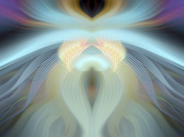 Simetrik Kaleydoskopik Desenler, Neon Parıltısı ve Modern ve Gelecek Estetik İçin Renkli Fraktal Tasarım