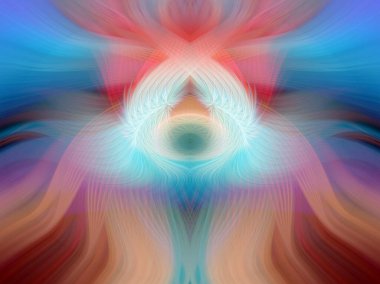 Simetrik Kaleydoskopik Desenler, Neon Parıltısı ve Modern ve Gelecek Estetik İçin Renkli Fraktal Tasarım