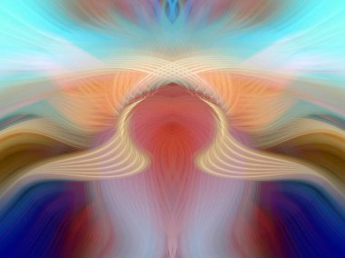 Simetrik Kaleydoskopik Desenler, Neon Parıltısı ve Modern ve Gelecek Estetik İçin Renkli Fraktal Tasarım