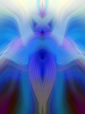 Simetrik Kaleydoskopik Desenler, Neon Parıltısı ve Modern ve Gelecek Estetik İçin Renkli Fraktal Tasarım