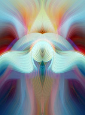 Simetrik Kaleydoskopik Desenler, Neon Parıltısı ve Modern ve Gelecek Estetik İçin Renkli Fraktal Tasarım