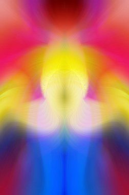 Simetrik Kaleydoskopik Desenler, Neon Parıltısı ve Modern ve Gelecek Estetik İçin Renkli Fraktal Tasarım