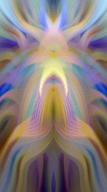 Simetrik Kaleydoskopik Desenler, Neon Parıltısı ve Modern ve Gelecek Estetik İçin Renkli Fraktal Tasarım