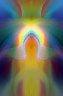 Simetrik Kaleydoskopik Desenler, Neon Parıltısı ve Modern ve Gelecek Estetik İçin Renkli Fraktal Tasarım