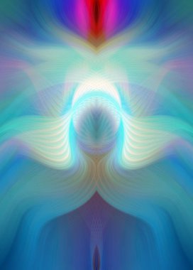 Simetrik Kaleydoskopik Desenler, Neon Parıltısı ve Modern ve Gelecek Estetik İçin Renkli Fraktal Tasarım