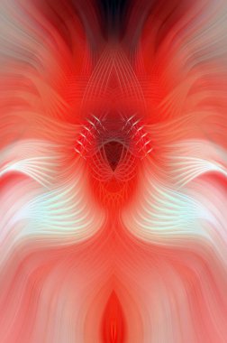 Simetrik Kaleydoskopik Desenler, Neon Parıltısı ve Modern ve Gelecek Estetik İçin Renkli Fraktal Tasarım