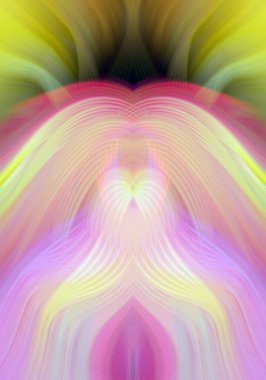 Simetrik Kaleydoskopik Desenler, Neon Parıltısı ve Modern ve Gelecek Estetik İçin Renkli Fraktal Tasarım