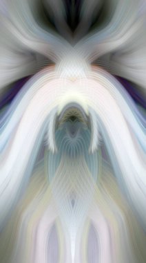 Simetrik Kaleydoskopik Desenler, Neon Parıltısı ve Modern ve Gelecek Estetik İçin Renkli Fraktal Tasarım