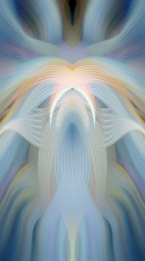 Simetrik Kaleydoskopik Desenler, Neon Parıltısı ve Modern ve Gelecek Estetik İçin Renkli Fraktal Tasarım