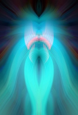 Simetrik Kaleydoskopik Desenler, Neon Parıltısı ve Modern ve Gelecek Estetik İçin Renkli Fraktal Tasarım